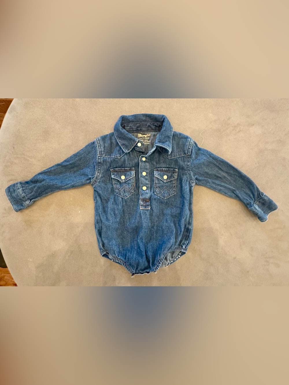 Wrangler Dark Blue Denim Baby Overalls